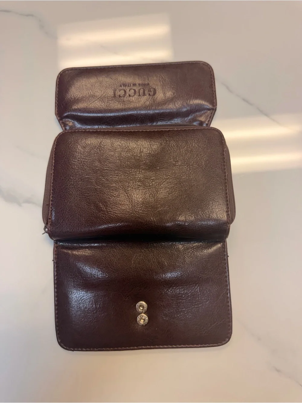 Gucci Dark Burgundy Leather  Card Holder & Wallet